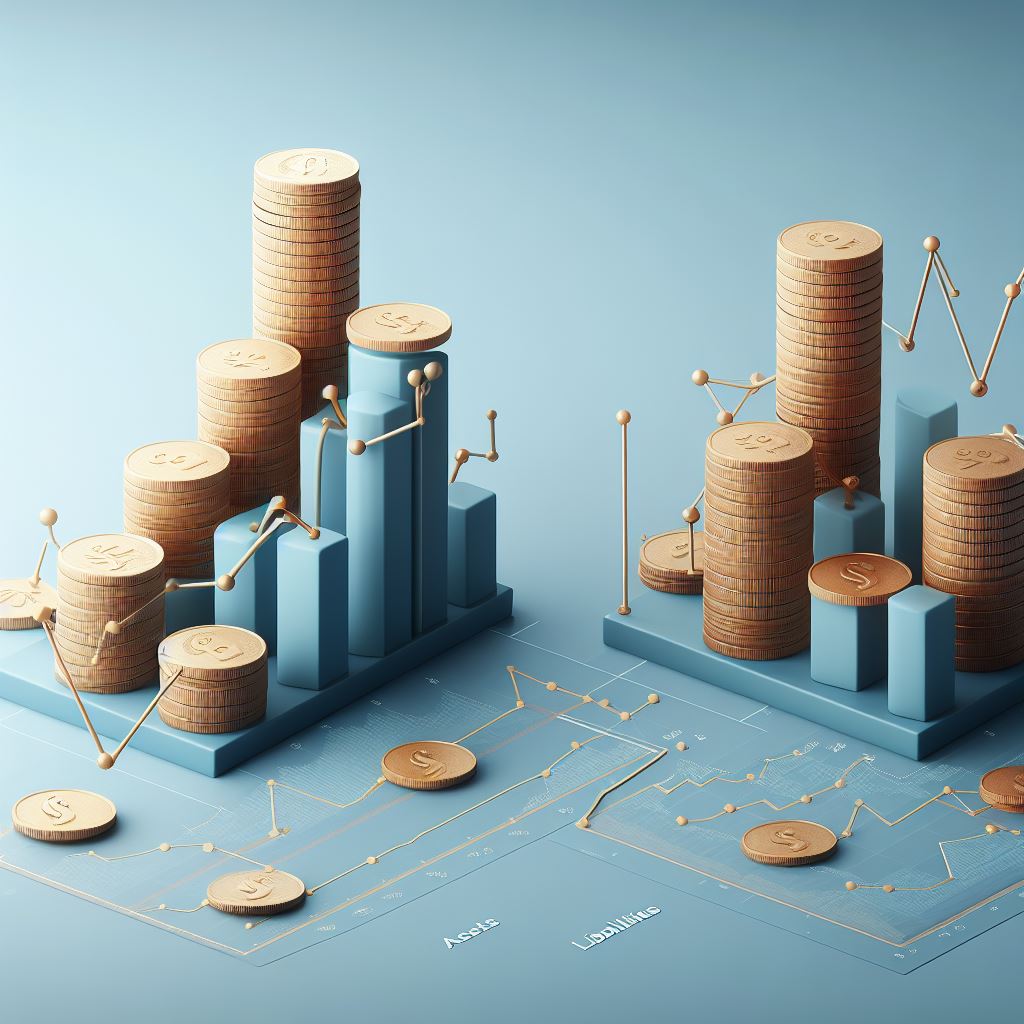 Las diferencias entre activos y pasivos. graficas comparativas.